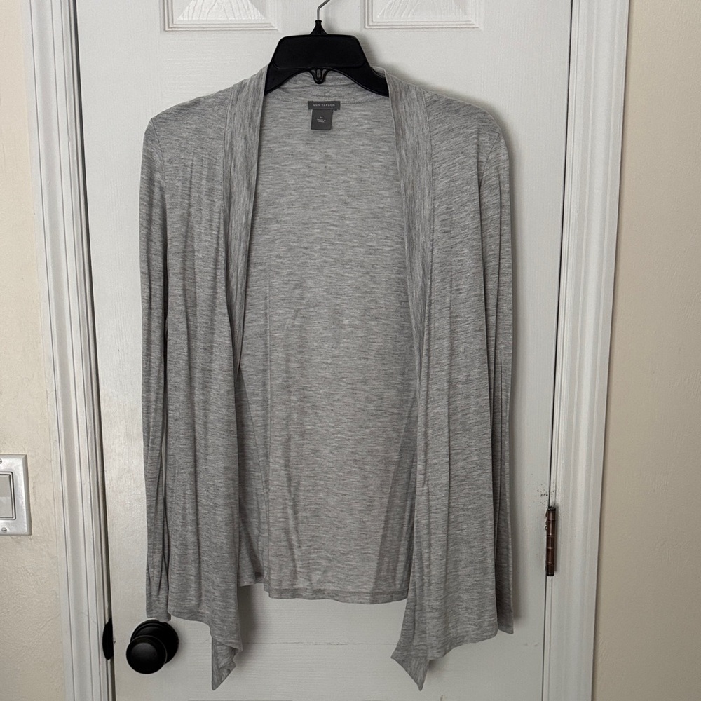 Gray Open Front Women's Sweater